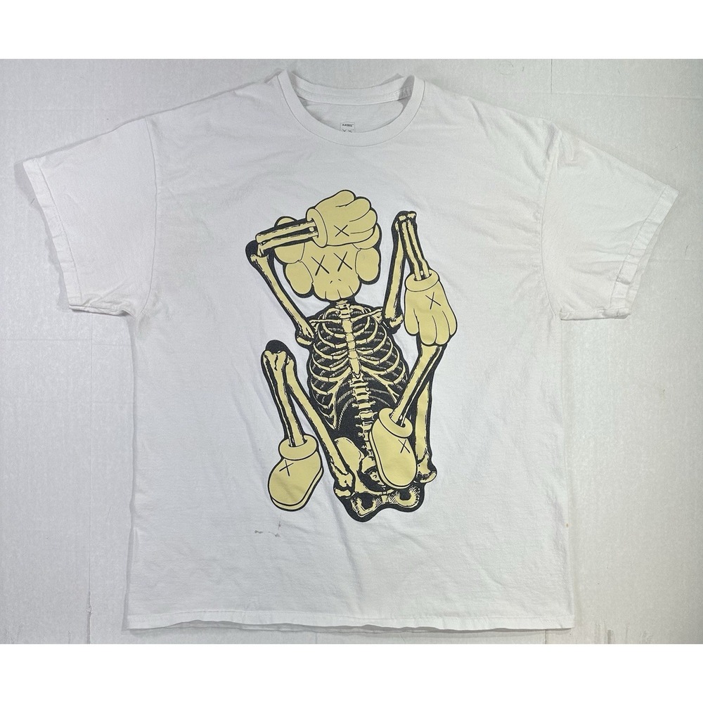 KAWS Skeleton New Fiction T-Shirt Bone 2021 (KAWS-SS01) Men's Size‎ XL
